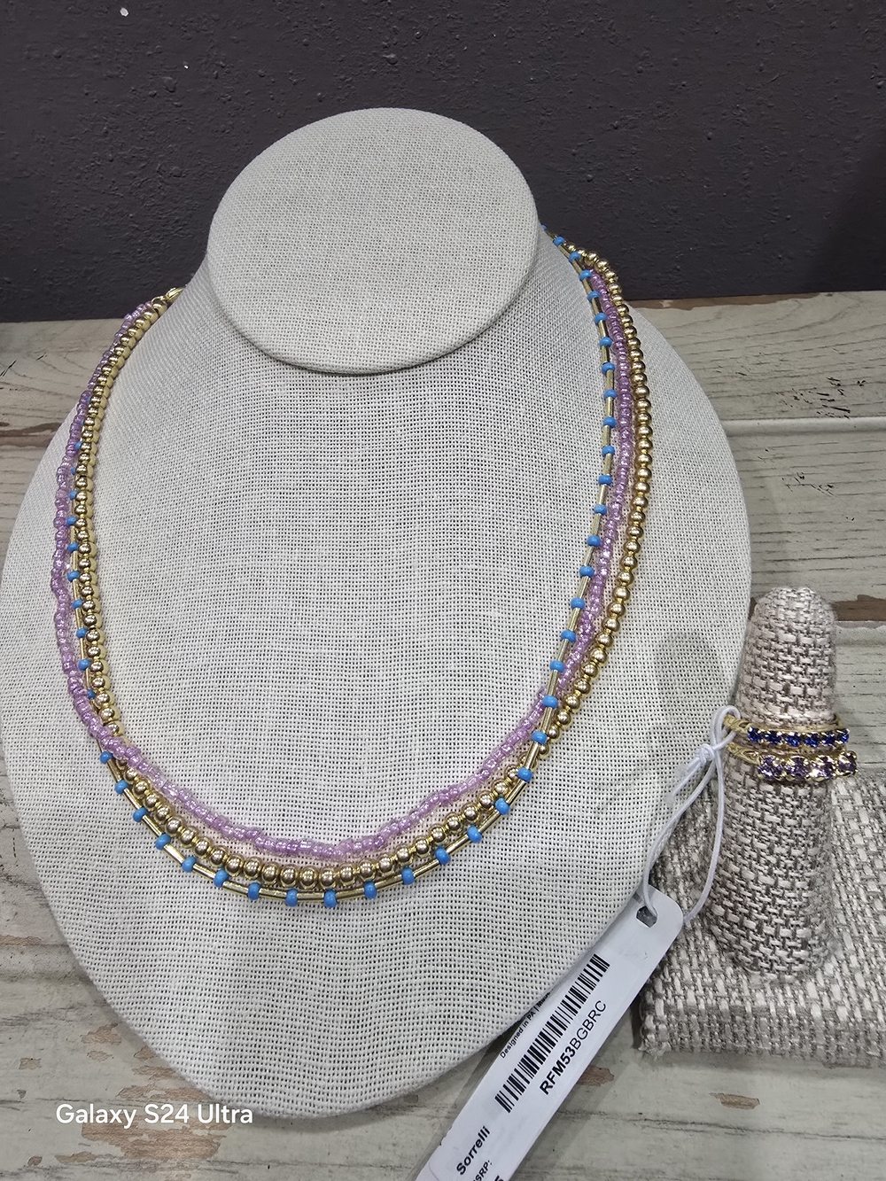 NWT Sorrelli Berry Crush Beaded Necklace & Stacked Ring MSRP $190